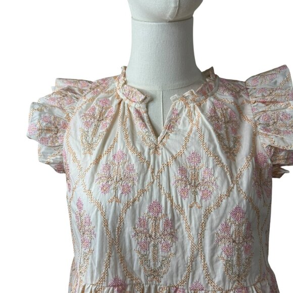 A Loves A Girl XL ruffle Cap Sleeve Embroidered Dress. (A14-16) - Picture 4 of 7